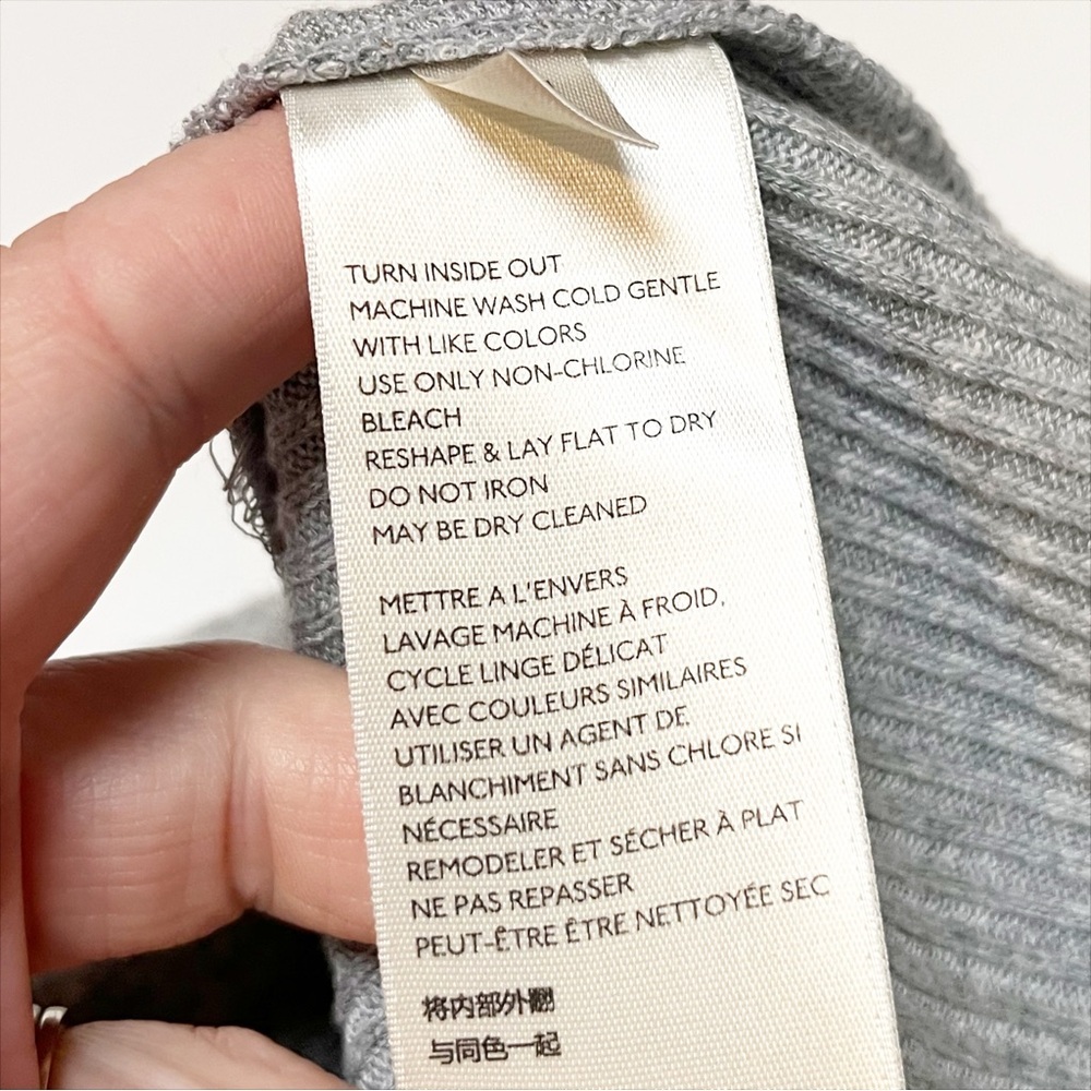 Anthropologie Saturday Sunday Cowl Neck Sweater Medium‎ gray gold metallic cozy - Picture 8 of 11